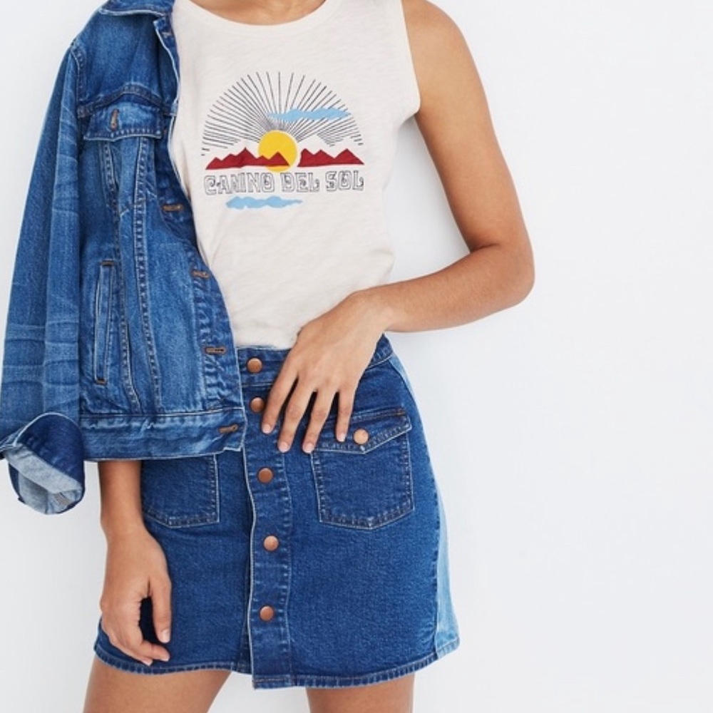 Madewell Two Tone A-line Skirt